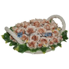Декоративная корзина с розами (Artigiano Capodimonte)