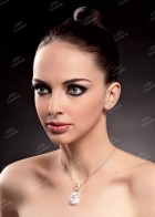 Кулон с цирконом в виде капли, белый