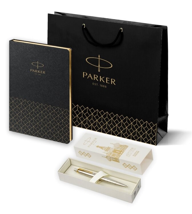 Подарочный набор Parker: шариковая ручка Parker Jotter Russia SE, St Steel GT и ежедневник 2121110_5336175