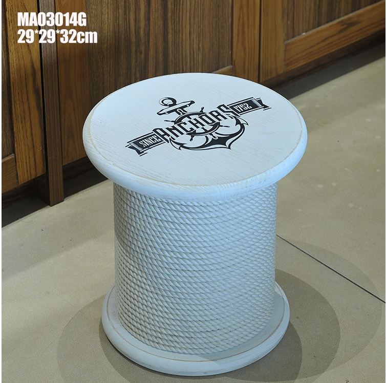 Банкетка в морском стиле Катушка WHITE ANCHOR