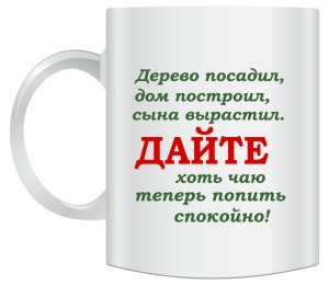 Кружка Дерево посадил, дом построил, сына вырастил...
