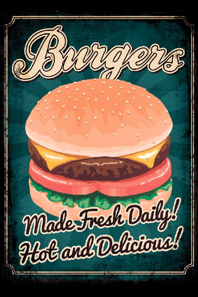 Металлическая табличка Burgers