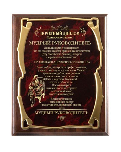 Плакетка Мудрый руководитель