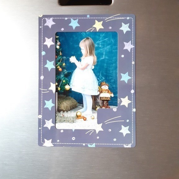 Магнитная фоторамка Pastel Stars, серый, 15 x 10 см