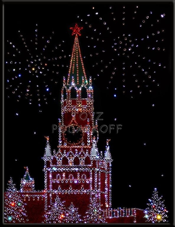 Картина с кристаллами Swarovski Москва праздничная