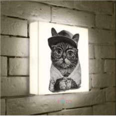 Лайтбокс Кот в очках