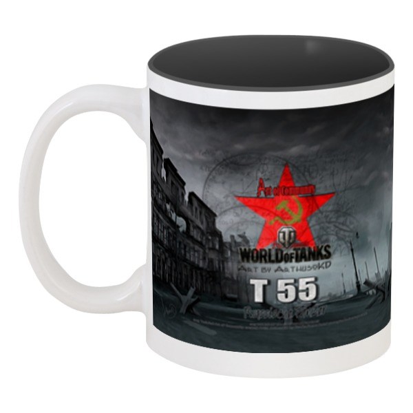 Кружка черная внутри World of tanks