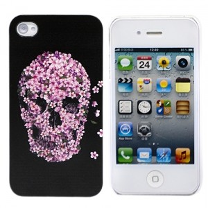 Чехол для iPhone 4/4S Flower Skull (черный)