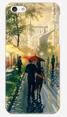 Пластиковый чехол-накладка для iphone 5C, двое под зонтом