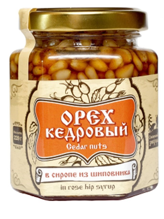 Кедровый орех в сиропе из шиповника, 220 г