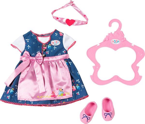 Платье с передником для куклы Baby born
