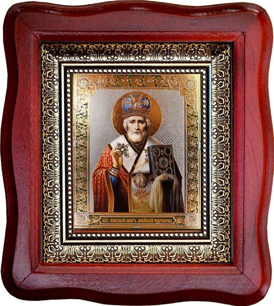 Икона на деревянной доске Николай Чудотворец