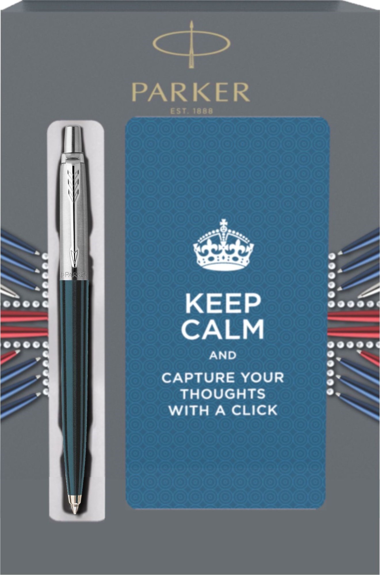 Блокнот и шариковая ручка Parker Jotter Black CT