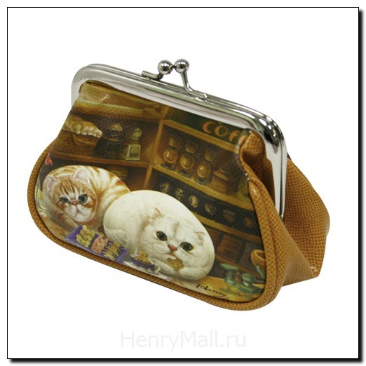 Кошелек женский с котиками «Кафе Генри»
