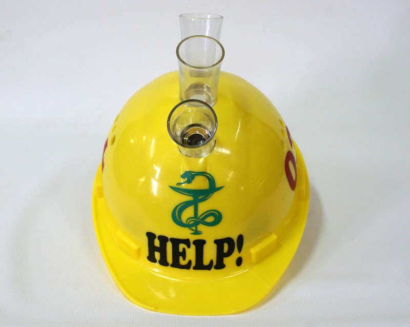 Каска с рюмками Help желтая.