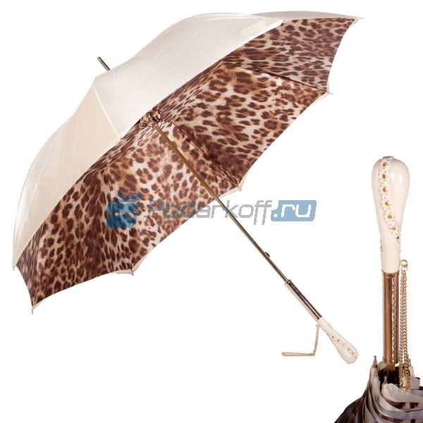 Зонт-трость Pasotti Crema Leo Swarovski