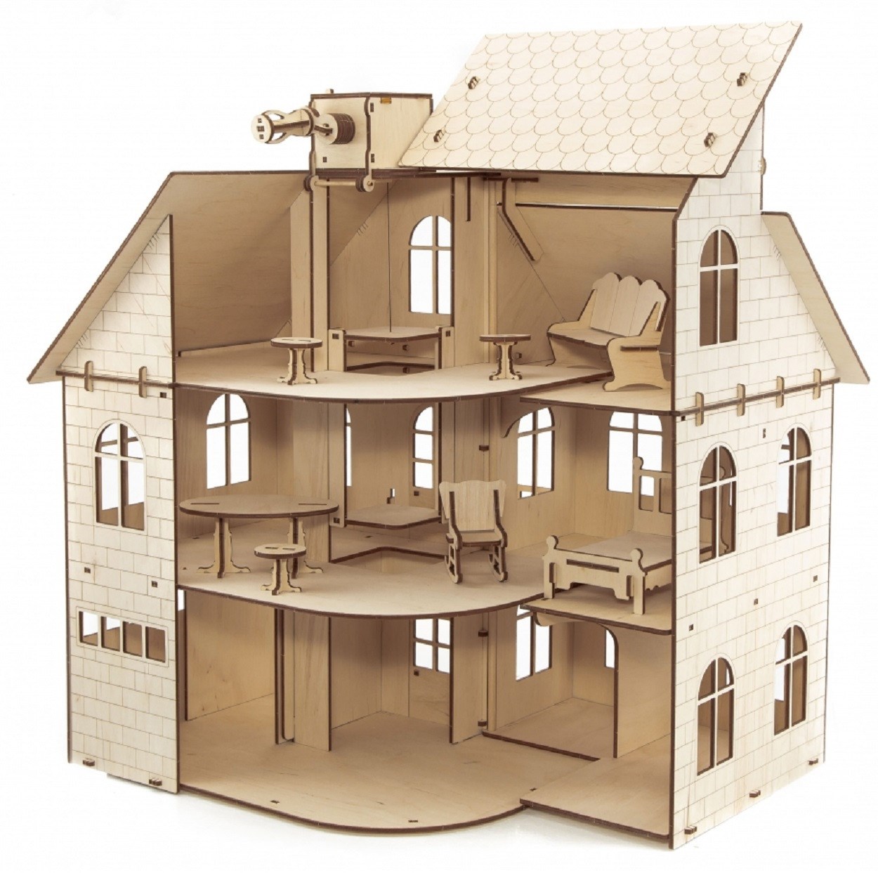 Сборная модель из дерева 3D EWA «Кукольный дом с лифтом»: лучшая цена и  магазины, где купить