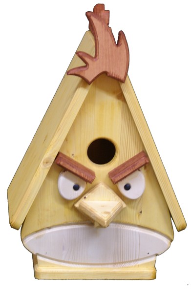 Скворечник Angry Birds, желтый, окрашенный