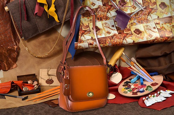 Коричневая кожаная сумка Giorgio Ferretti