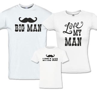 Футболки для семьи Big Man, Little Man, I love my Man