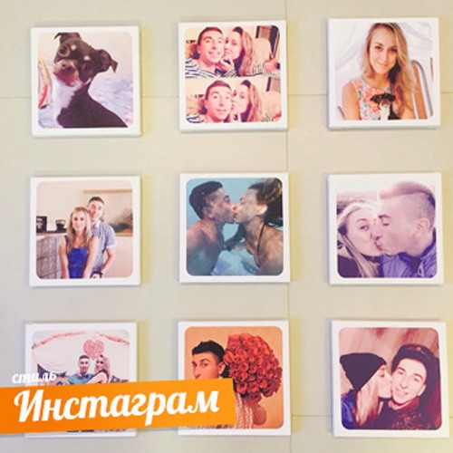 Фото из инстаграм на холсте в подарок на свадьбу