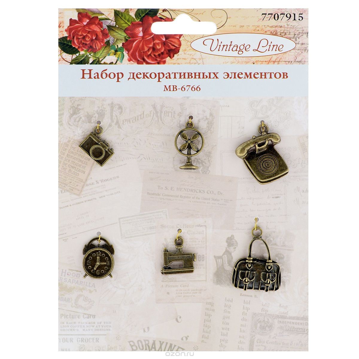 Декоративный элемент Vintage Line, 6 шт.