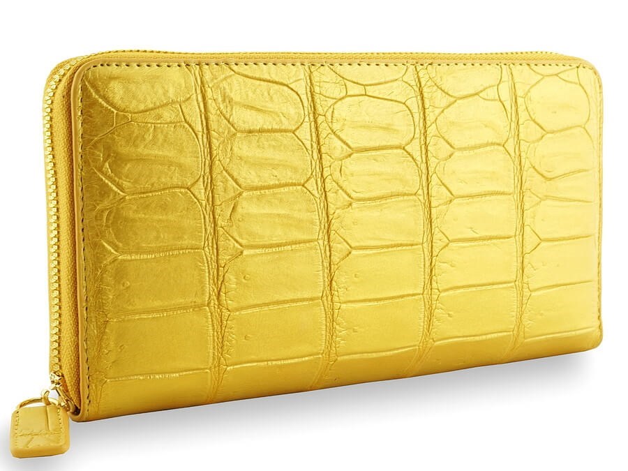 Портмоне из брюха крокодила Gold