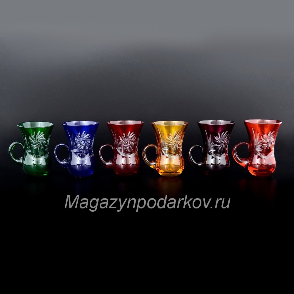 Набор 6 стаканов с ручкой R-G, цветные
