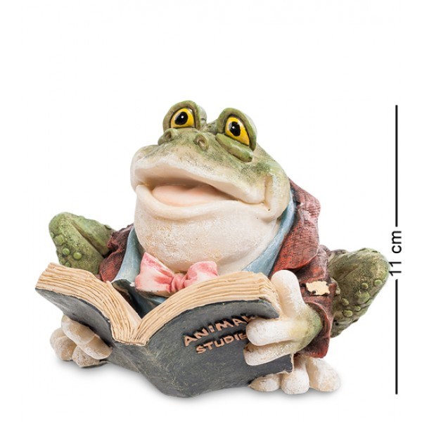 Фигурка Ученая лягушка с книгой