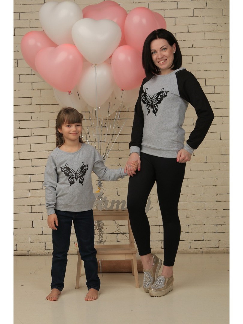 Спортивные костюмы Family Look для мамы и дочки Butterfly