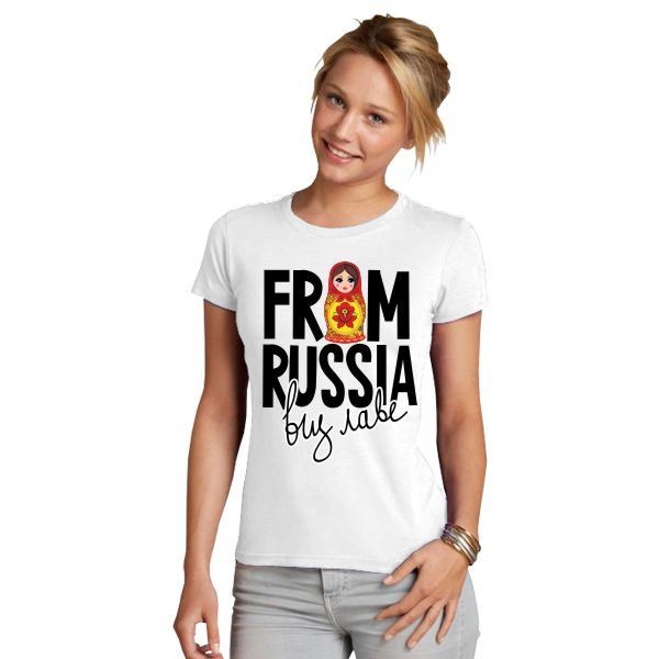 Женская футболка From Russia виз лаве