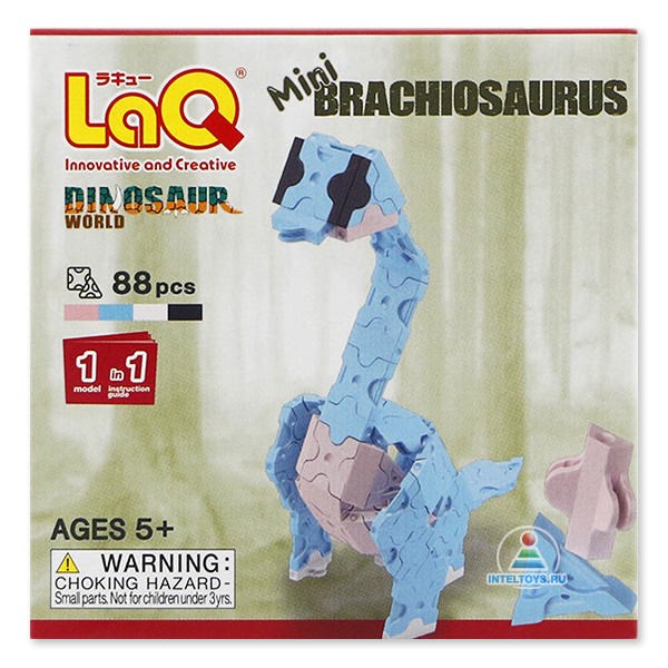 Мини-конструктор LaQ «Брахиозавр», 88 деталей