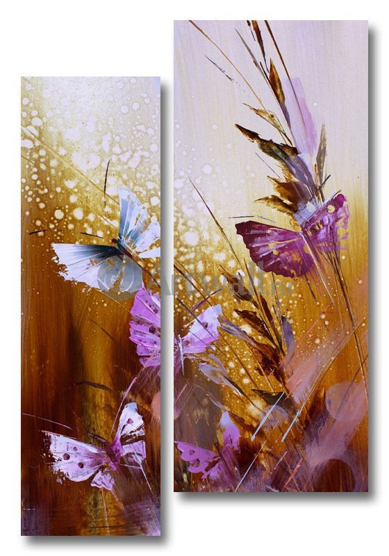 Модульная картина «Бабочки в траве» 55×79 см