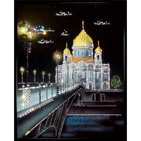 Картина с кристаллами Swarovski Храм Христа Спасителя