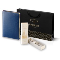 Подарочный набор Parker: шариковая ручка Parker Jotter Russia Steel GT и ежедневник 212312_8046175