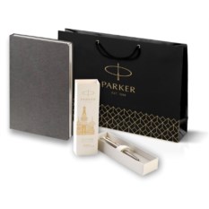 Подарочный набор Parker: шариковая ручка Parker Jotter Russia Steel GT и ежедневник 212111_05106175