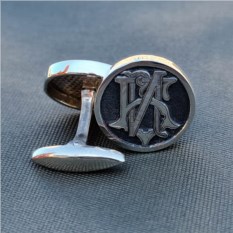 Серебряные запонки «С личными инициалами» с гравировкой