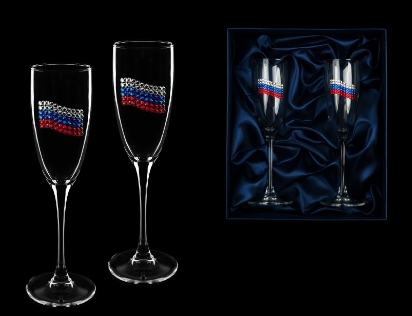 Набор фужеров для шампанского Российский флаг