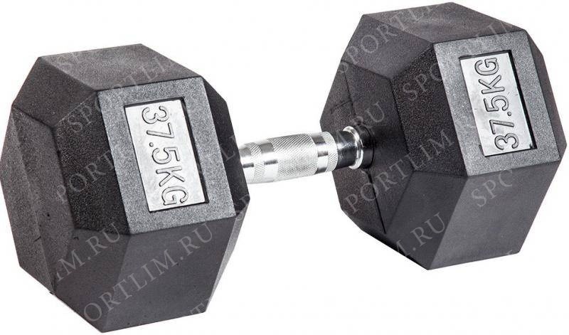 Гантель гексагональная обрезиненная 37.5 кг Body-Solid
