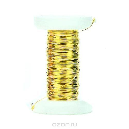 Декоративная проволока Glorex, цвет: золотой, 0,25 мм х 35 м
