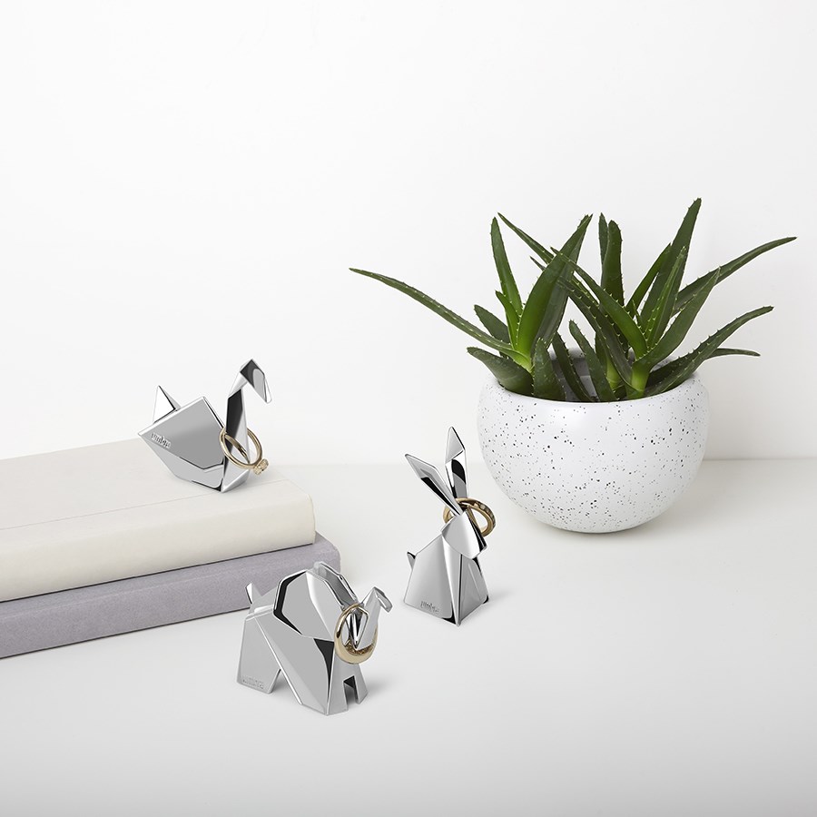 Подставки для колец Umbra Origami (3 штуки, хром)