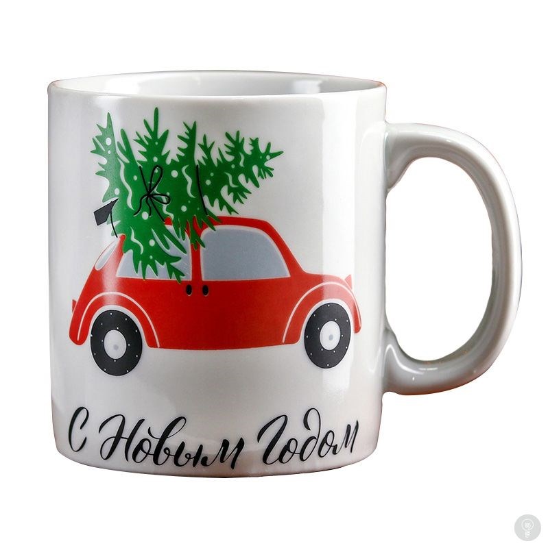 Фарфоровая кружка Christmas Car