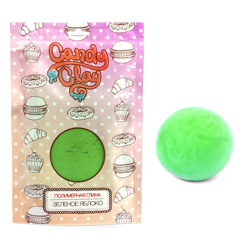 Масса для лепки Candy Clay (зелёное яблоко, 100 гр)
