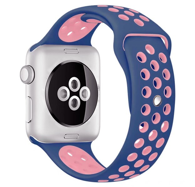 Силиконовый ремешок Nike для Apple Watch (синий с розовым)