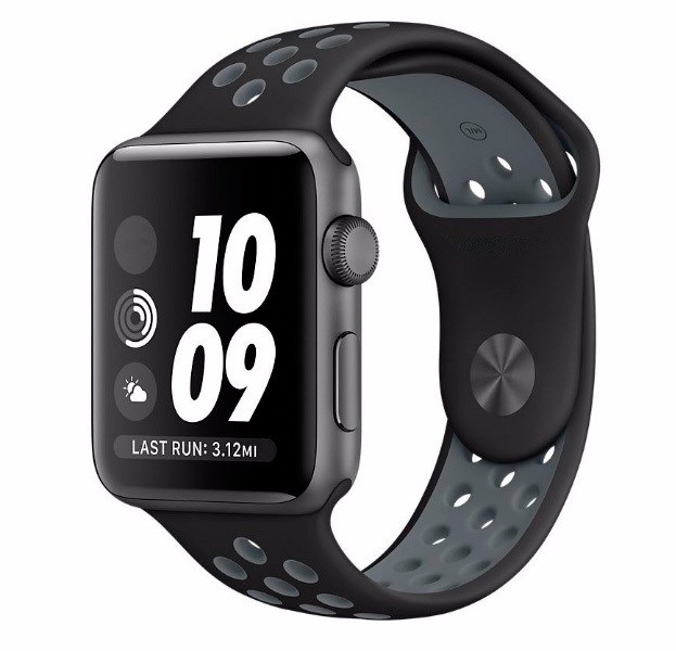 Силиконовый ремешок Nike для Apple Watch (черный с серым )