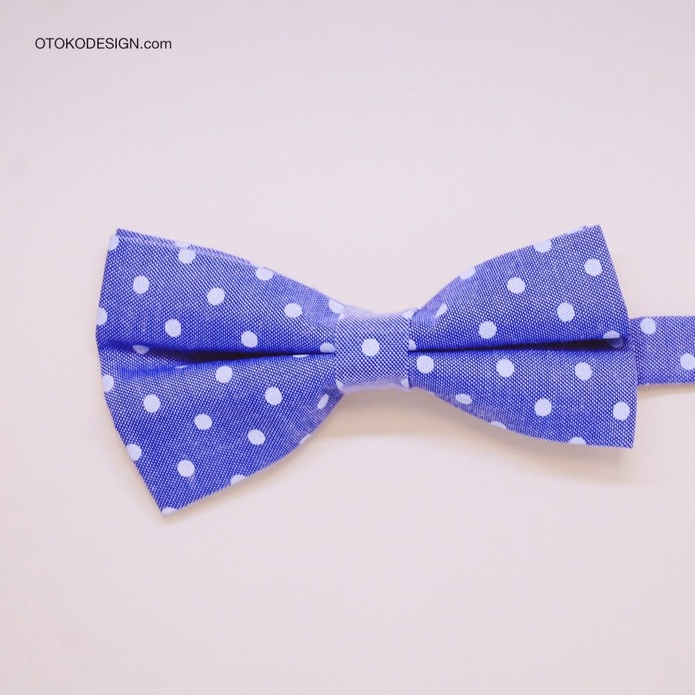 Мужская бабочка из джинсы в белый горошек Otokodesign