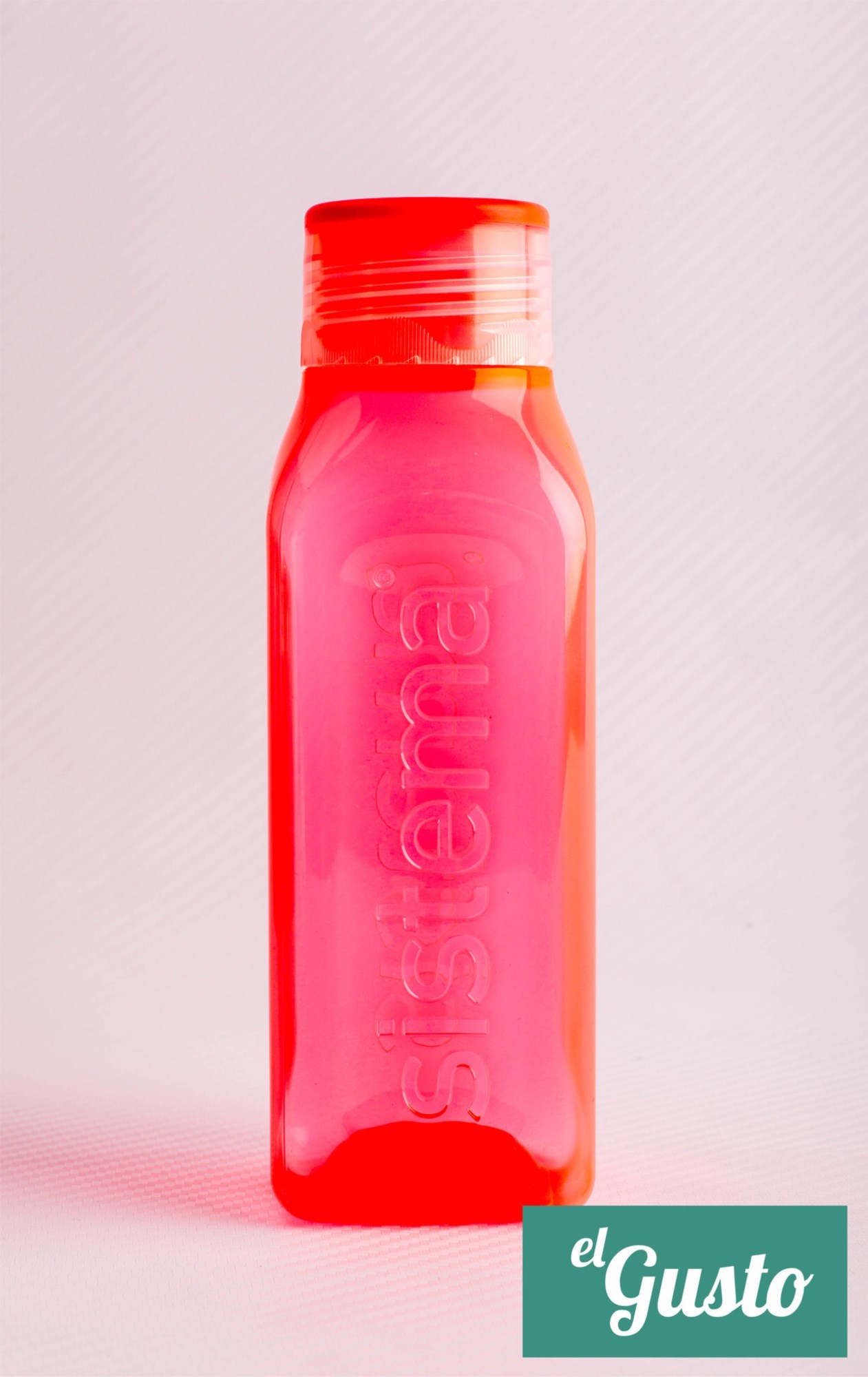 Оранжевая питьевая бутылка Sistema Square Bottle, 475 мл
