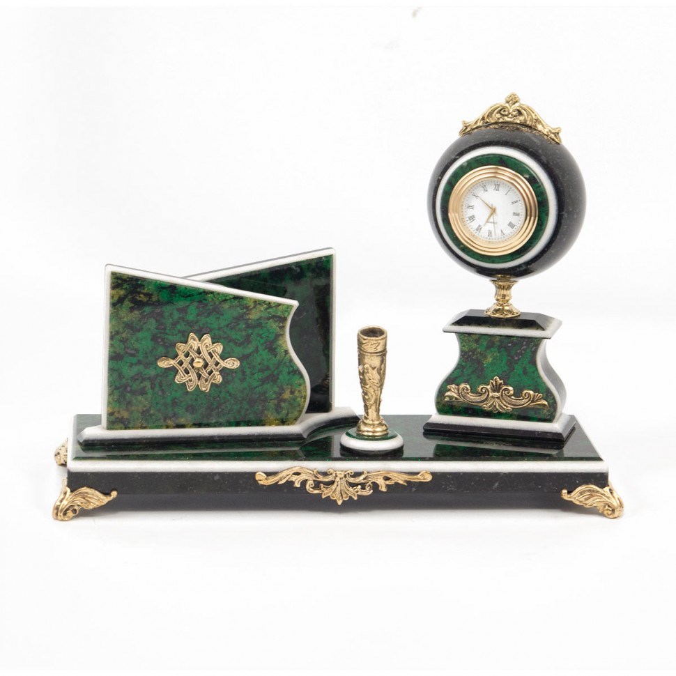 Набор с визитницей из змеевика