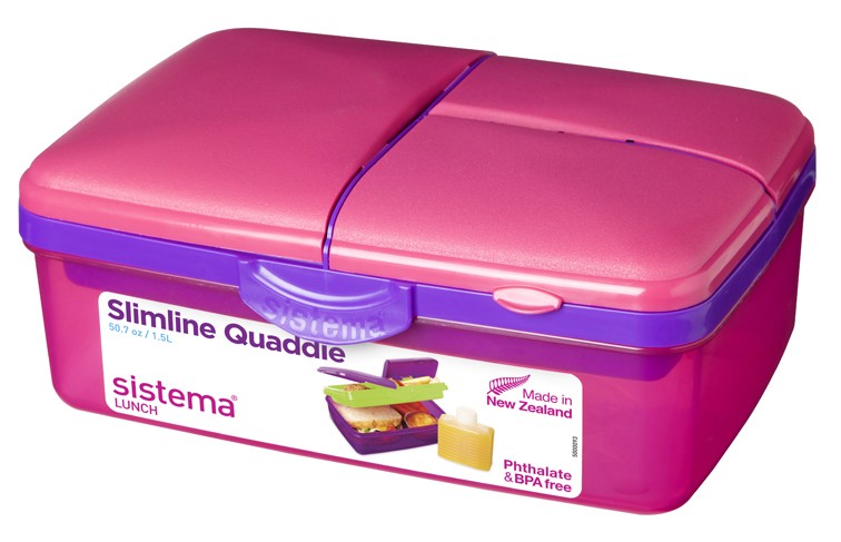 Ланчбокс Sistema Slimline Quaddieс бутылкой 1,5л