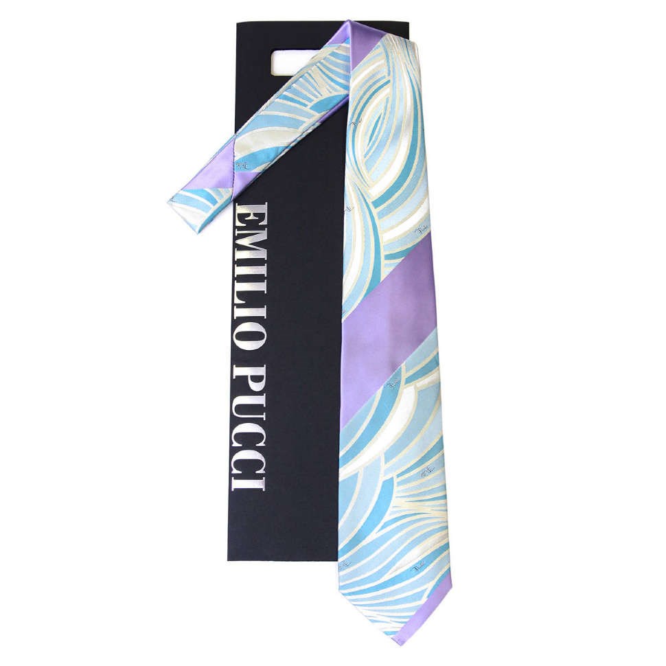 Яркий галстук в бирюзовых тонах Emilio Pucci